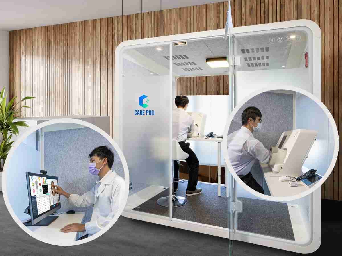 达擎于医疗科技展中展出＂远距诊疗舱＂，，以因应医疗数字化及社会高龄化趋势下、、复诊及慢性病患等族群对于远距看诊需求逐渐升高所推出的创新整合方案。。多功能合一、、高隐私性的远距诊疗舱可根据病患端与医师端的不同需求，，，提供弹性化及客制化功能，，，，节省医生和病患的精力及时间